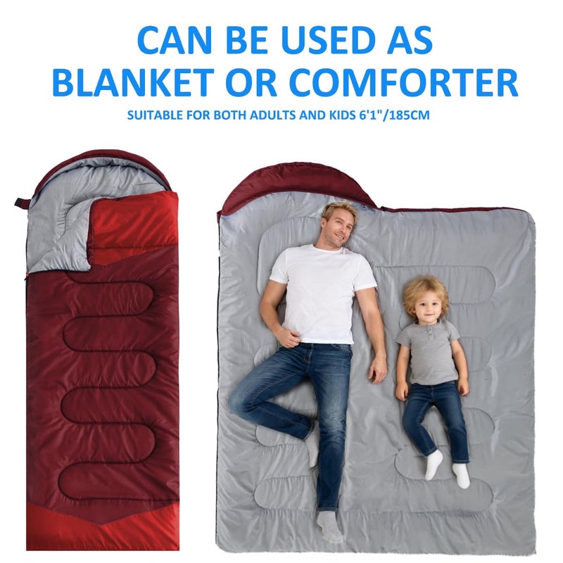 oaskys Camping Sleeping Bag - 3 Season Warm & Cool Weather - Summer Spring Fall Lightweight Waterproof for Adults Kids - Camping Gear Equipment, Traveling, and Outdoors - Image 3